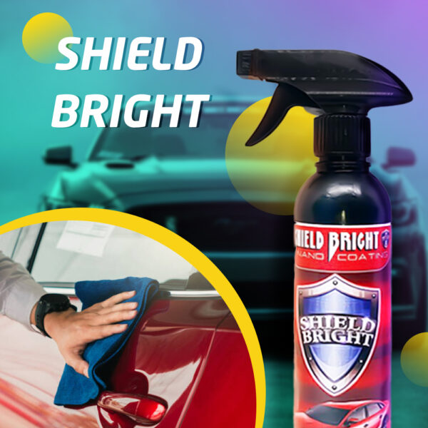 • عرض قطعتين ملمع السيارة Shield Bright + سبراي تجديد تابلوه السيارة