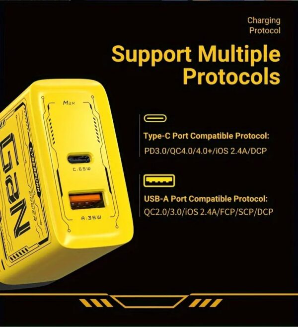 ⁦• شاحن USB-C بقوة 120 واط - شاحن سريع GaN مع تقنية PD⁩ - الصورة ⁦5⁩