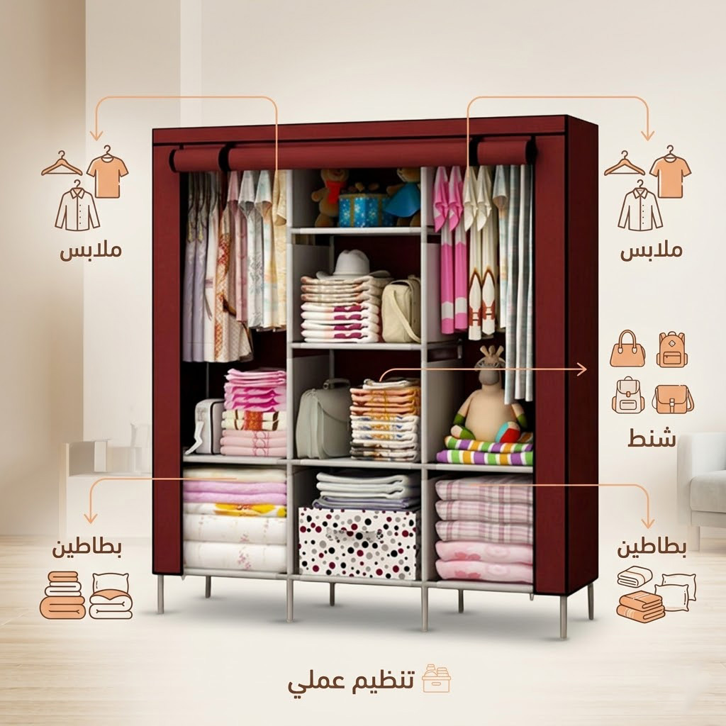 عرض 2 دولاب 3 ضلفة عملي بغطاء - الصورة 2