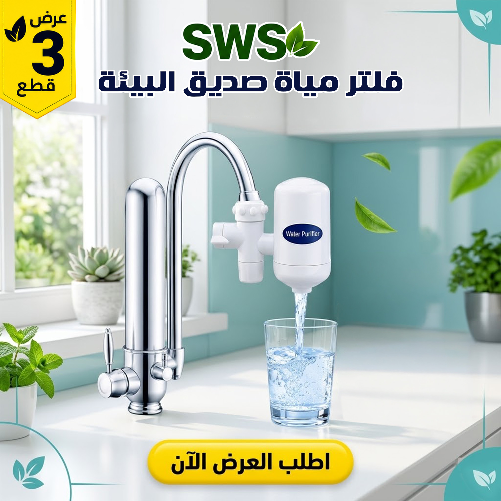 عرض 3 قطع فلتر مياة SWS صديق البيئة