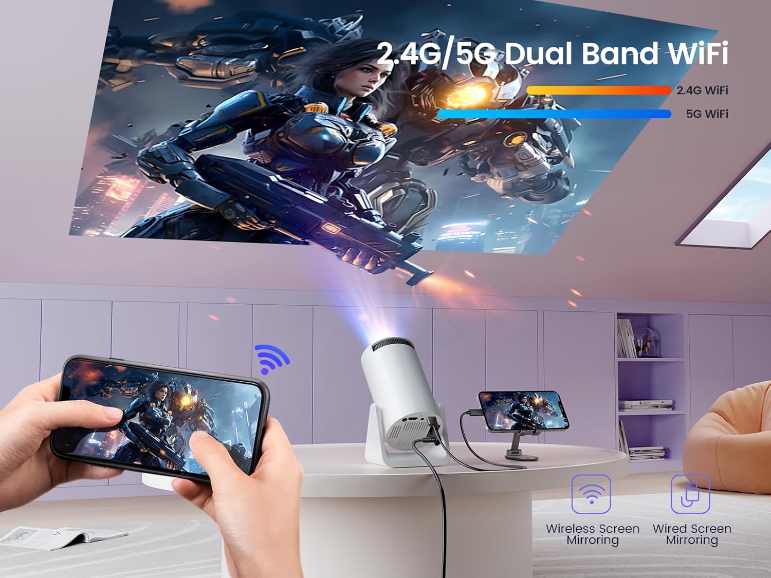 جهاز عرض فيديو واي فاي – بروجيكتور LED - الصورة 9
