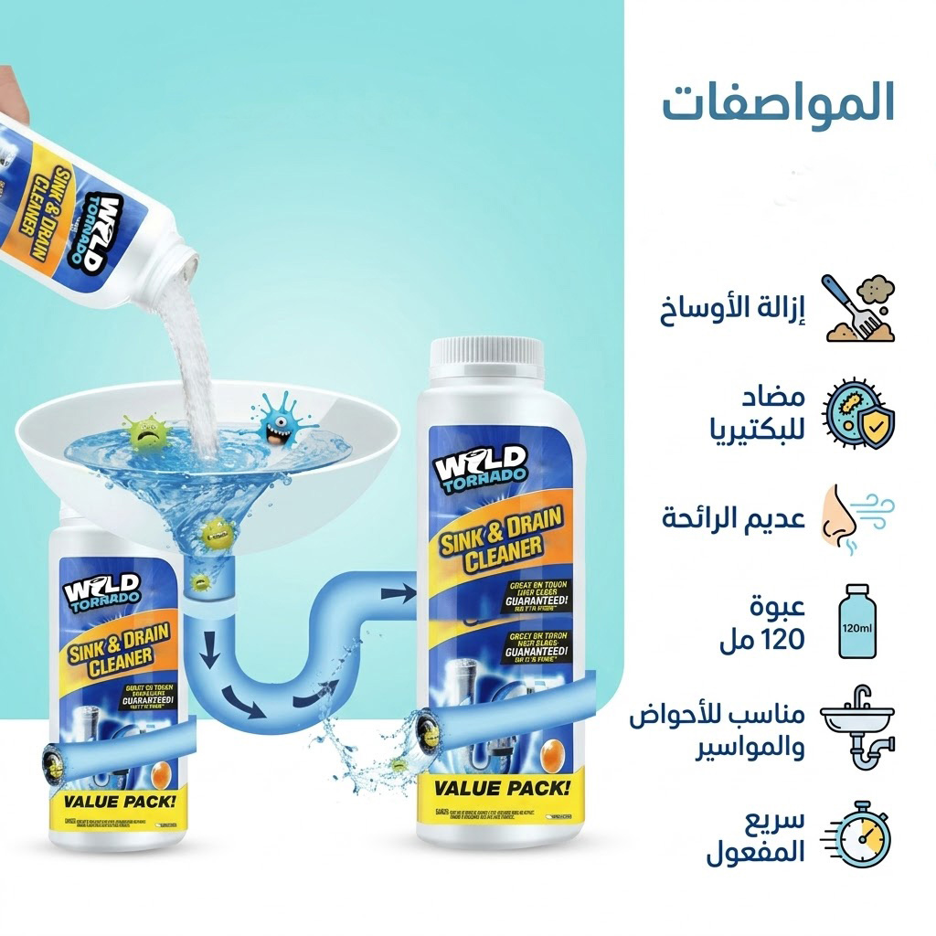 عرض اسبراي التنظيف الجبار Multipurpose Bubble Cleaner مع قطعتين مسحوق تسليك الأحواض - الصورة 5