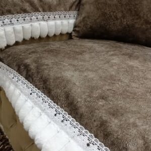 ⁦طقم بياضات كنبه جلد مقلوب 10 قطع كافيه⁩ - الصورة ⁦2⁩
