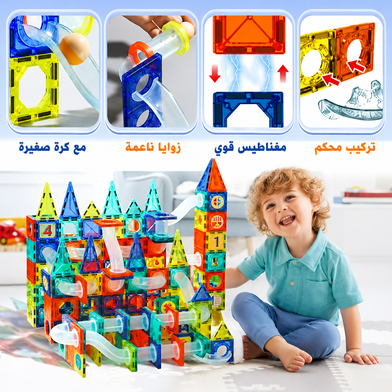 مكعبات بناء مغناطيسية 42 قطعة - الصورة 2