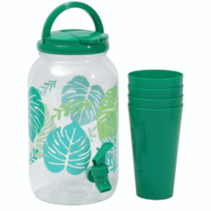 ديسبنسر العصير + 4 اكواب للعصير ديزاين Leaves 3,5 Liter