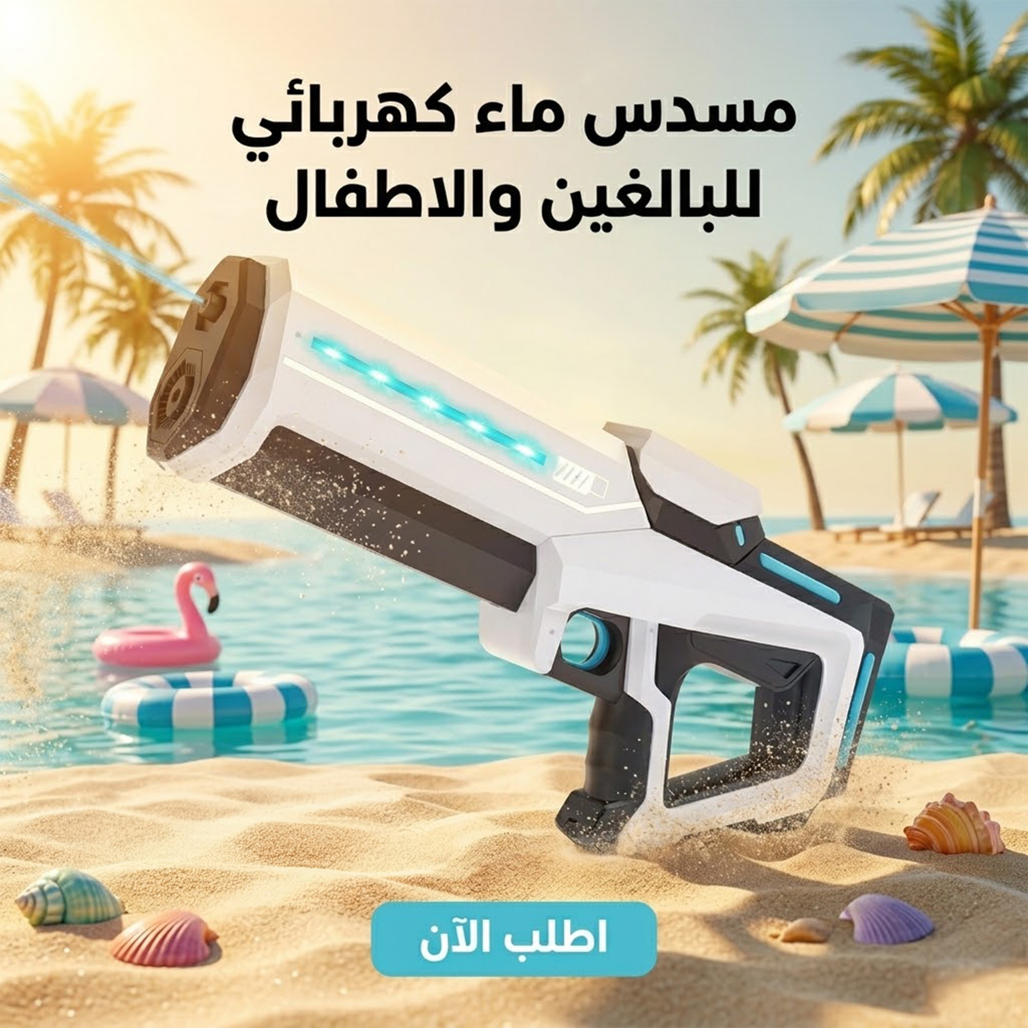 لعبة مسدس ماء كهربائي أوتوماتيكي – بطارية قابلة لإعادة الشحن