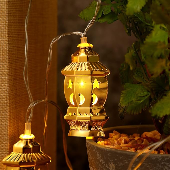 عرض رانر مع 2 كفر كوشن بيج نجوم مع فرع نور رمضان نحاس فانوس - الصورة 7