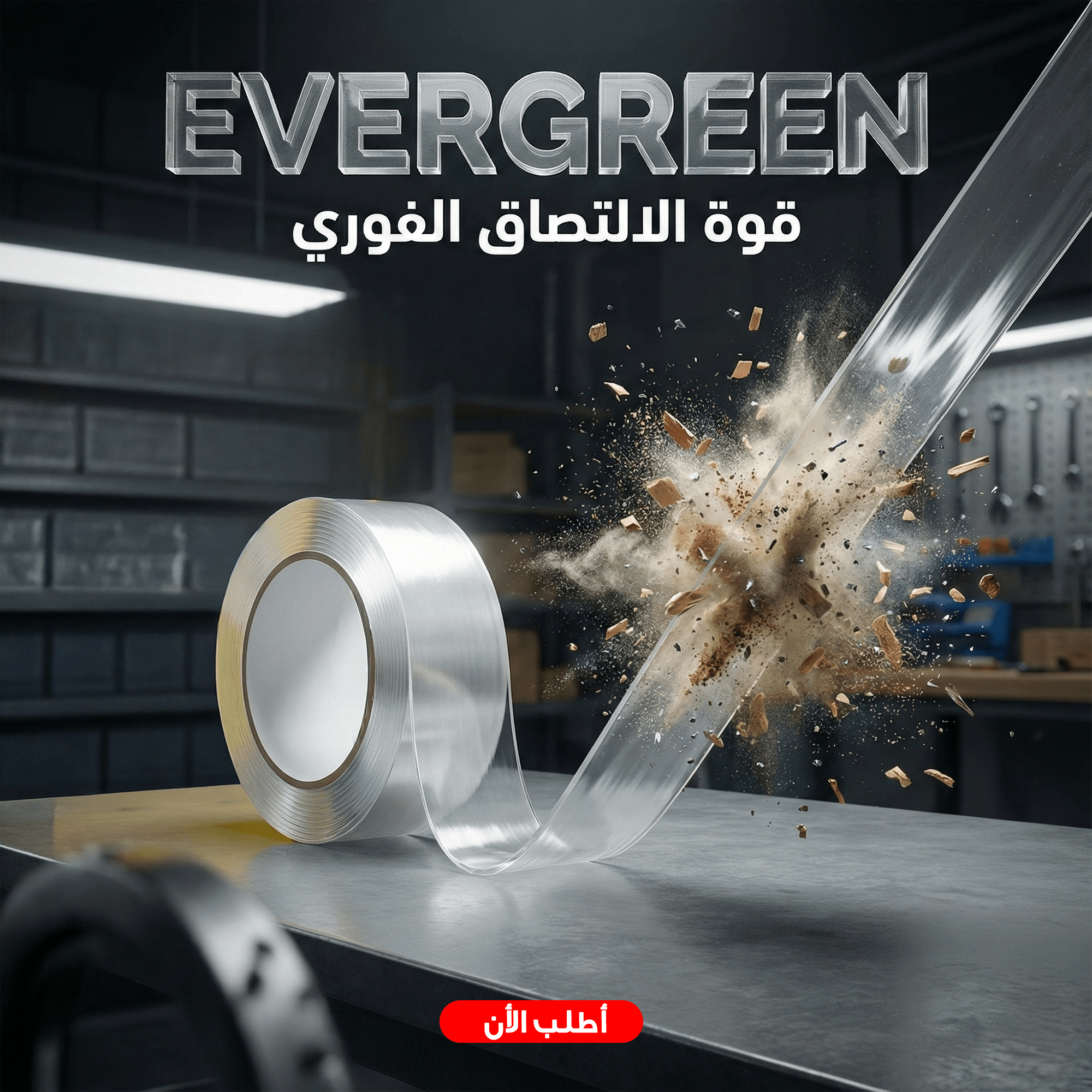 شريط لاصق دابل فيس Ever Green Tape (٣ متر)