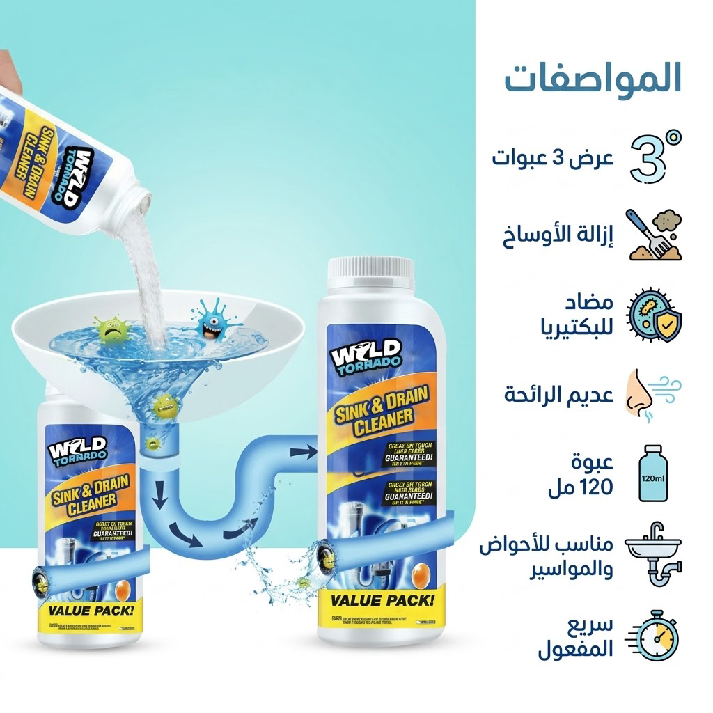 عرض ثلاث قطع مسحوق تسليك الأحواض - الصورة 2