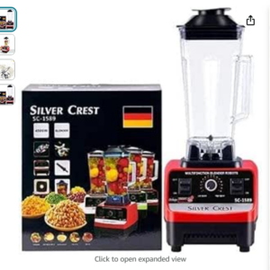 عرض خلاط Silver Crest + مطحنة 4500 وات + مفرمة اللحوم الكهربائية ستانليس 5 لتر