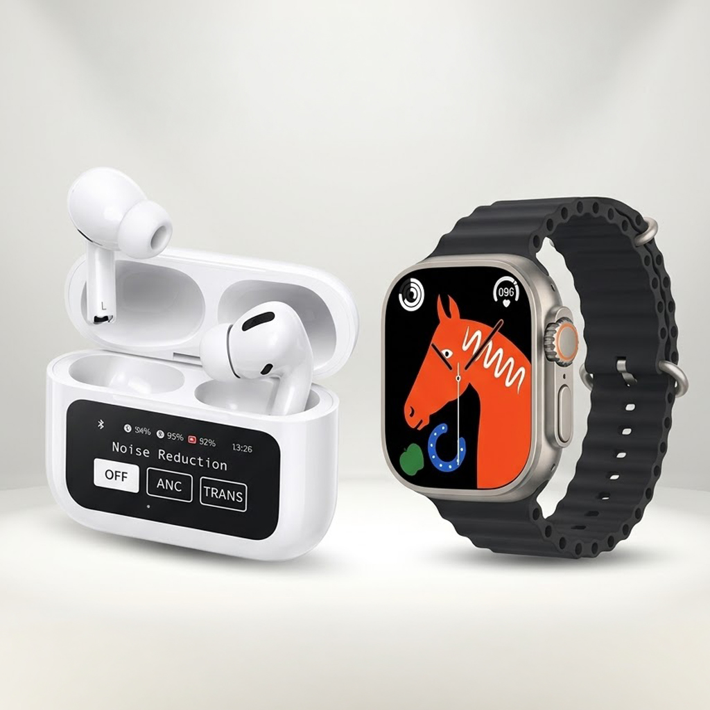 عرض سماعة ذكيه مع شاشة A9 (لون ابيض) + VIDVIE Smart Watch Ultra Orignal SW1608 - الصورة 4