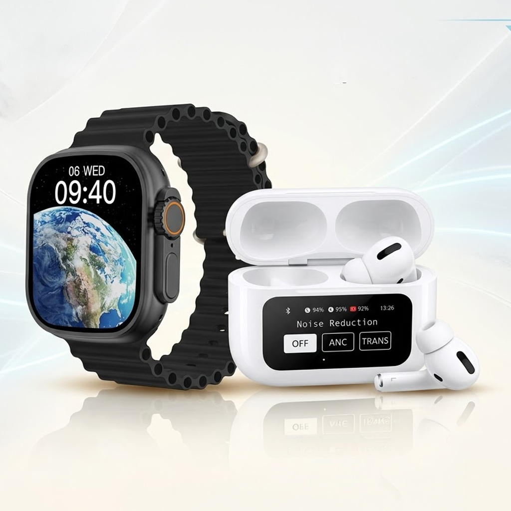 عرض سماعة ذكيه مع شاشة A9 (لون ابيض) + VIDVIE Smart Watch Ultra Orignal SW1608 - الصورة 2