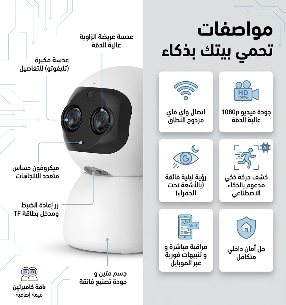 ” عرض قطعتين كاميرا مراقبه واي فاي” - الصورة 5