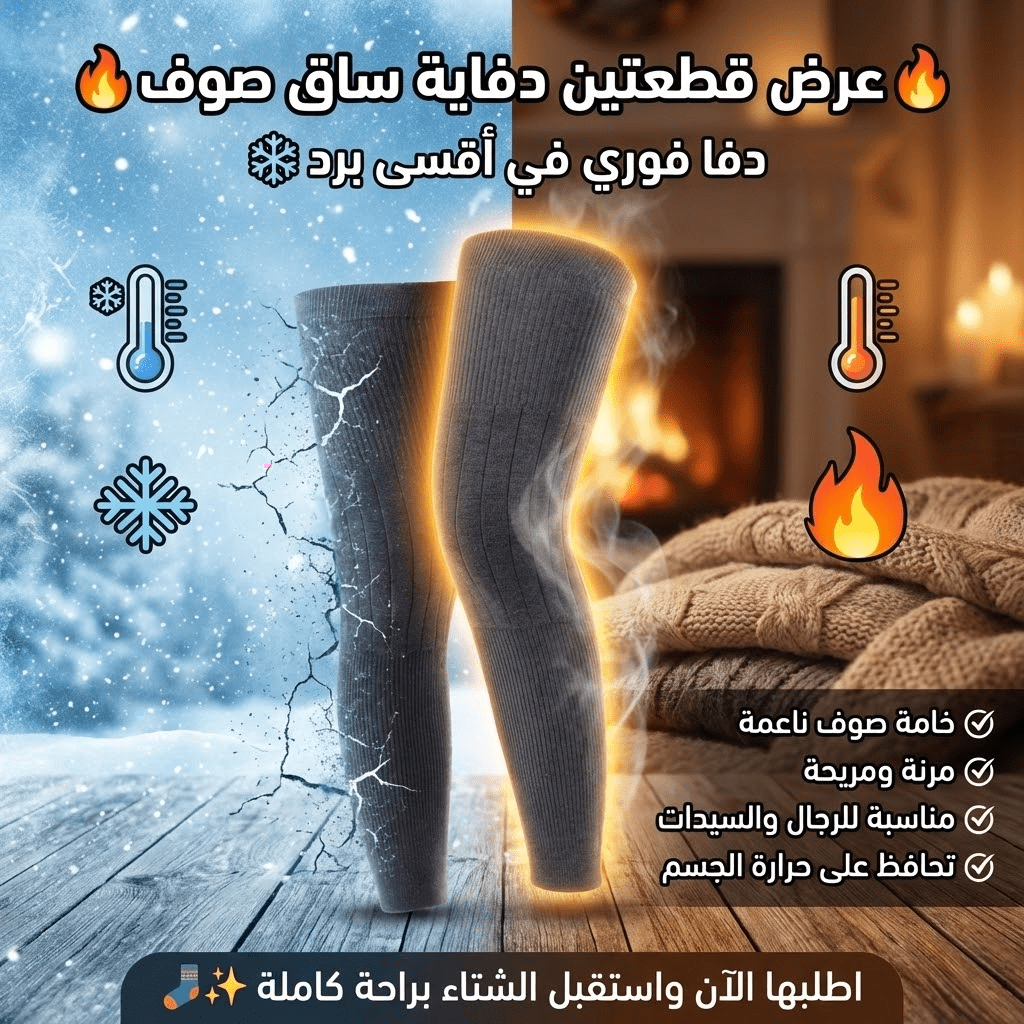قطعتين دفايه ساق صوف - الصورة 4