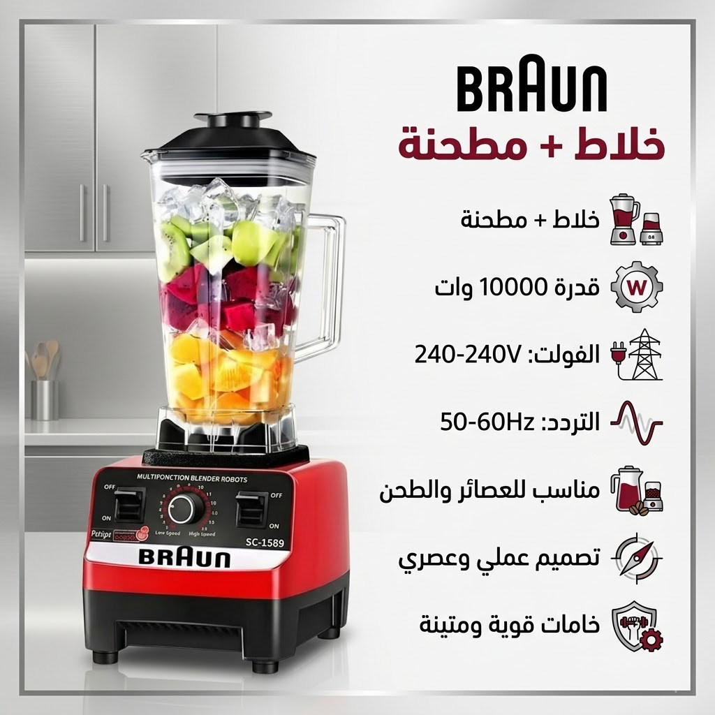 خلاط + مطحنه 10000 وات BRAUN - الصورة 5
