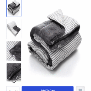 Satin Pillowcase for Hair and Skin, 48*70 cm, off-white + عرض لحاف شتوي فرو دبل فيس Gray Striped 220*235cm