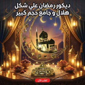 ديكور رمضان علي شكل هلال و جامع حجم كبير